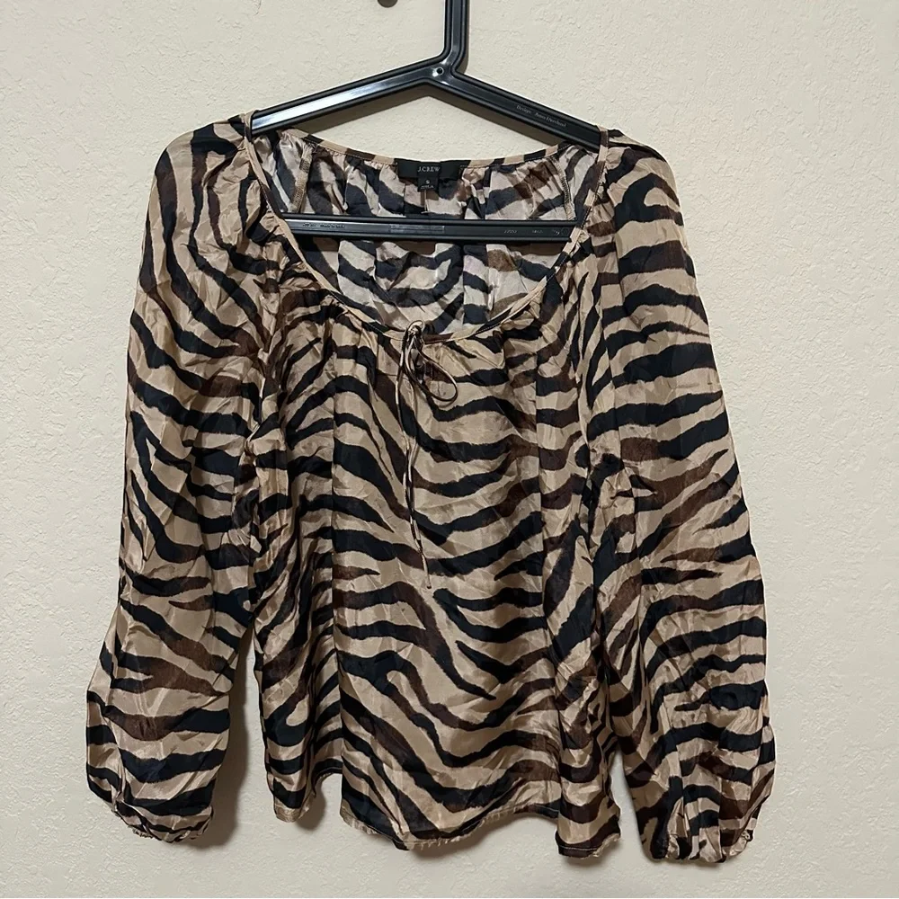 J. Crew size S animal print top - Picture 4 of 8